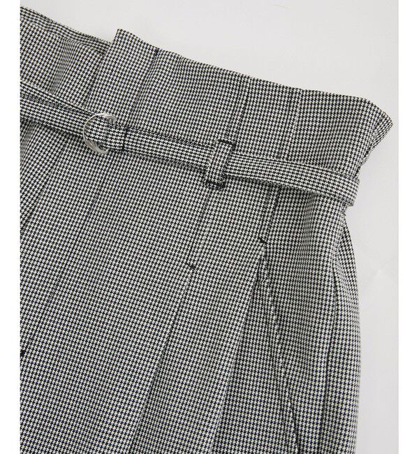 VIS「【美warm】ストレッチベルト付きハイウエストテーパードパンツ【アンチピリング/防シワ/洗える】」|チノ|