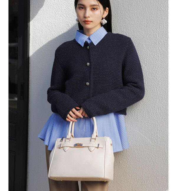 VIS「【新色追加】【2WAY】フロント金具3層トートバッグ」|ショルダー・メッセンジャー|