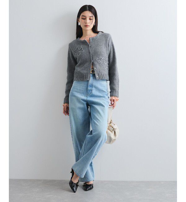 VIS「【WEB限定】刺繍フラワーカーディガン」|カーディガン|