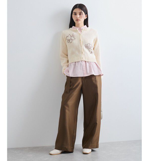 VIS「【WEB限定】刺繍フラワーカーディガン」|カーディガン|