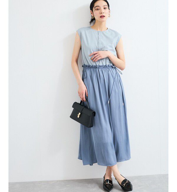 VIS「ウエストリボンドッキングワンピース」|ワンピース|サックス(48)