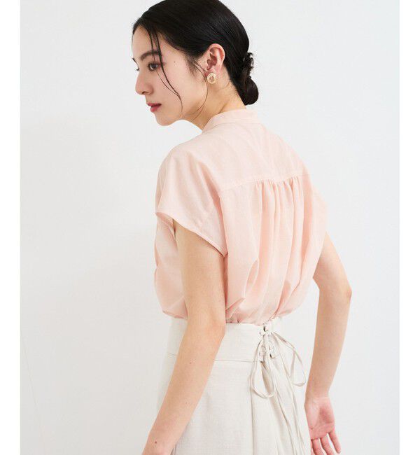 VIS「【接触冷感/洗える】気流染めスモッキングブラウス」|シャツ・ブラウス|