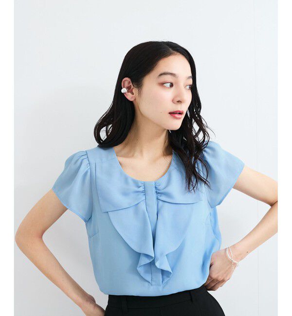 VIS「【WEB限定】【2WAY】リボンモチーフフリルブラウス」|シャツ・ブラウス|