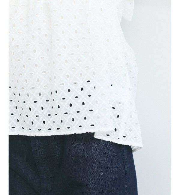 VIS「【2WAY】エンブロイダリーレースショルダーブラウス」|シャツ・ブラウス|