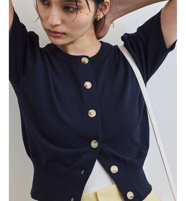 VIS「【UVケア/洗える】ハーフスリーブニットトップスカーディガン」|カーディガン|