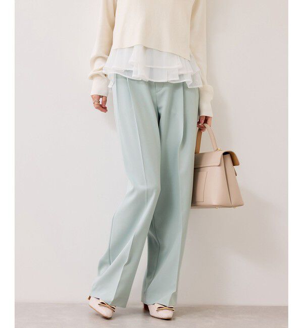 VIS「【美easy】コンフォートストレートワイドパンツ/イージーケア・UVケア・セットアップ対応」|チノ|