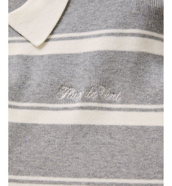 VIS「ワンポイント刺繍ポロニットプルオーバー」|ニット・セーター|