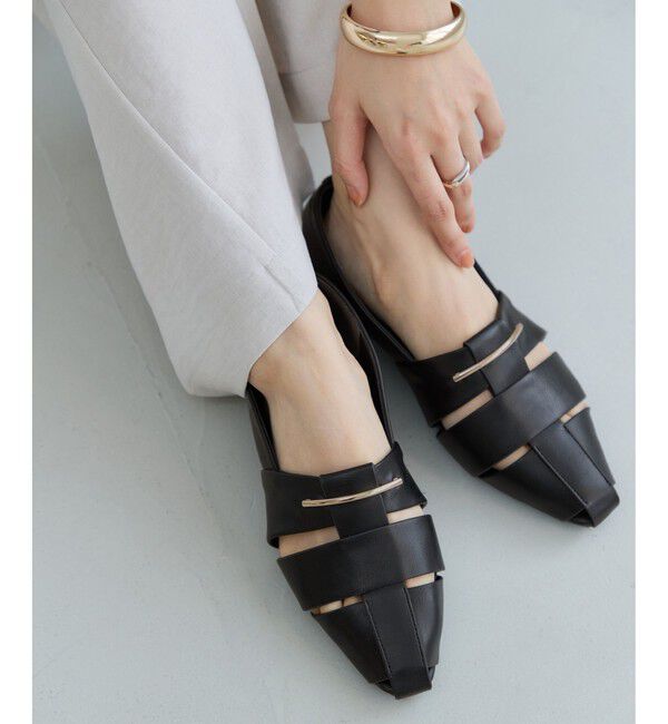 VIS「グルカフラットシューズ」|パンプス|ブラック(01)