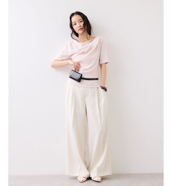 VIS「テレコハーフスリーブドレーププルオーバー」|Tシャツ・カットソー|