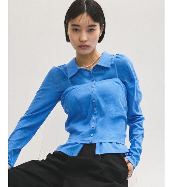 ADAM ET ROPE'「ベアキャミコンビカットソーカーディガン」|カーディガン|