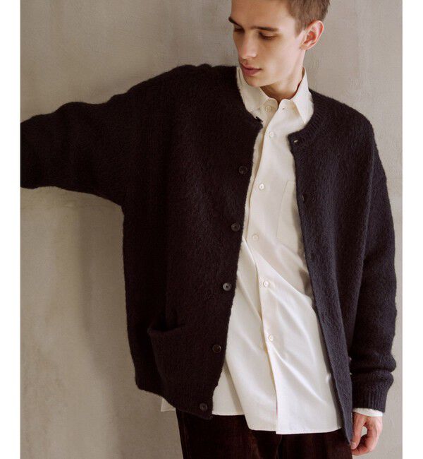 ADAM ET ROPE'「モヘアミックス オーバーサイズ クルーネックカーディガン」|カーディガン|