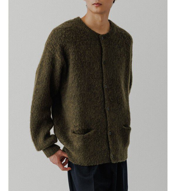 ADAM ET ROPE'「モヘアミックス オーバーサイズ クルーネックカーディガン」|カーディガン|