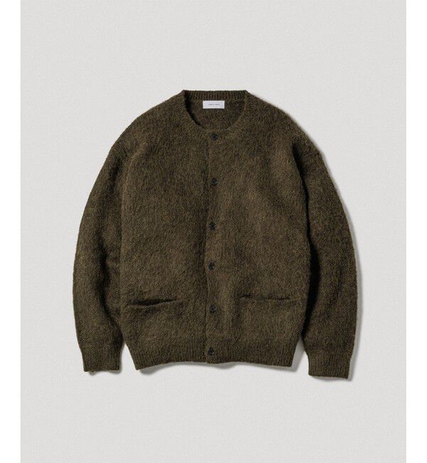 ADAM ET ROPE'「モヘアミックス オーバーサイズ クルーネックカーディガン」|カーディガン|カーキー(36)
