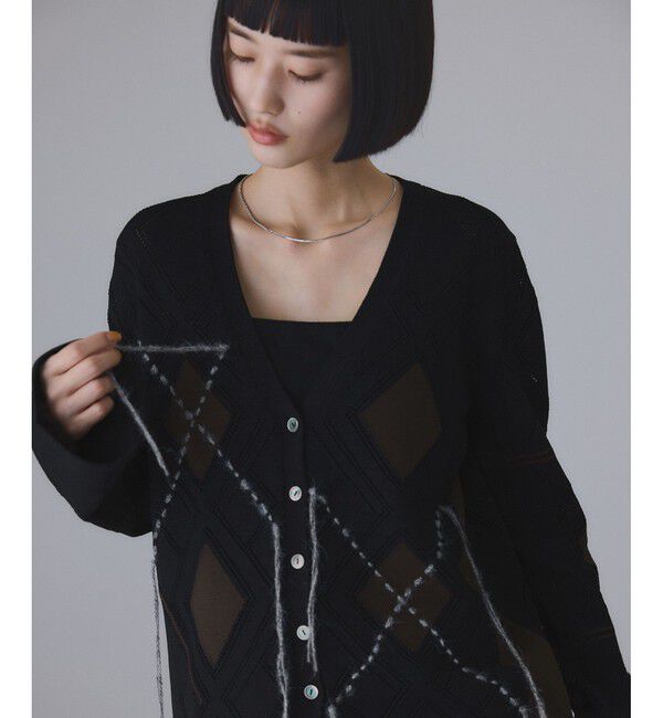 ADAM ET ROPE'「パターンニットカーディガン」|カーディガン|