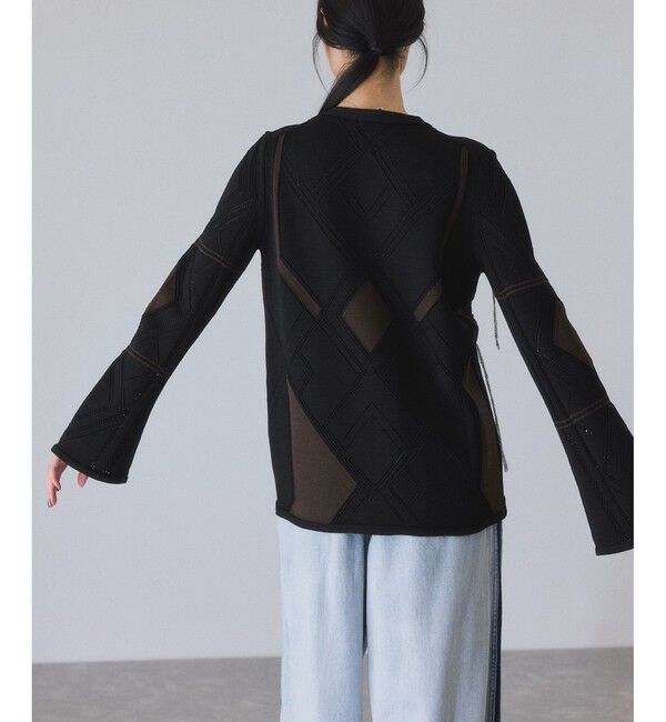 ADAM ET ROPE'「パターンニットカーディガン」|カーディガン|