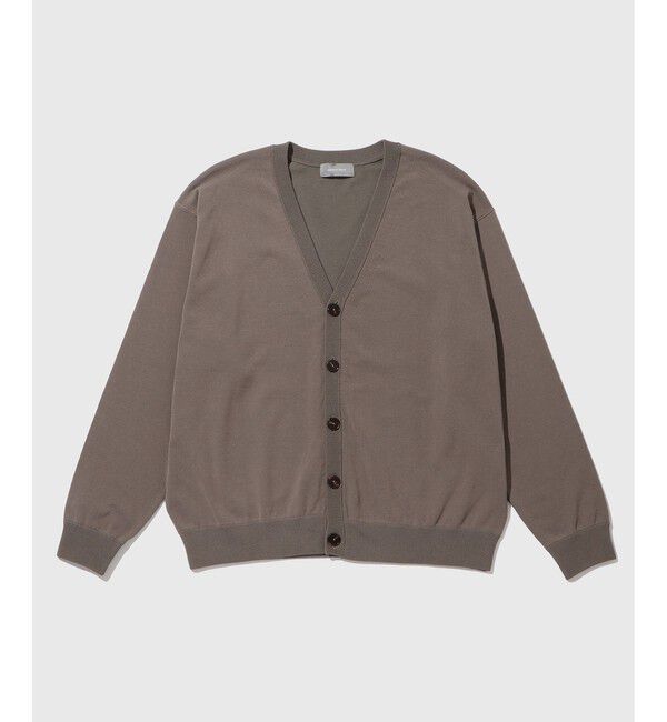 ADAM ET ROPE'「強撚プレーティング ニット カーディガン」|カーディガン|チャコール(06)