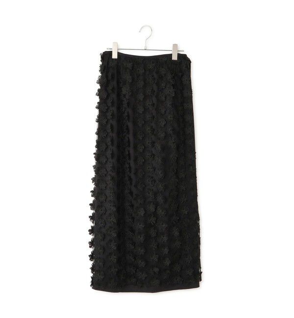 ADAM ET ROPE'「フラワーチュールラップスカート」|スカート|ブラック(01)