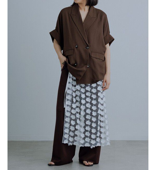 ADAM ET ROPE'「フラワーチュールラップスカート」|スカート|