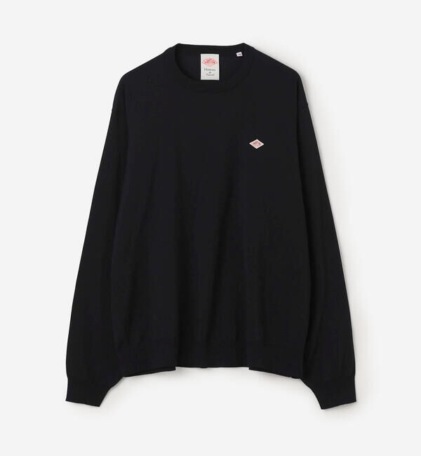 DANTON「DANTON | ジャージーニット クルーネックプルオーバー MEN」|ニット・セーター|BLACK