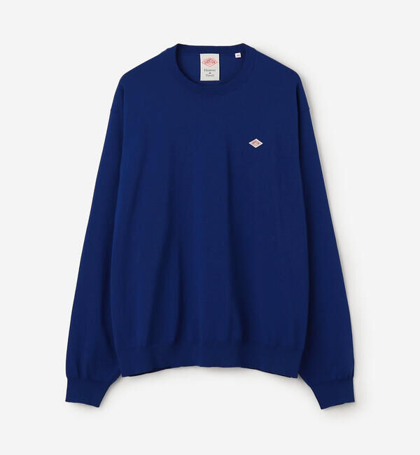 DANTON「DANTON | ジャージーニット クルーネックプルオーバー MEN」|ニット・セーター|BLUE