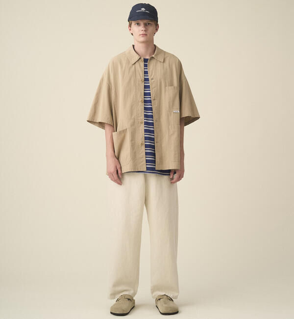 DANTON「DANTON | コットンブロード 半袖カバーオールシャツ MEN」|シャツ・ブラウス|