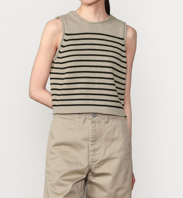  「WALANCE | 2way ペーパーニット ノースリーブトップ WOMEN」|ベスト・ジレ|