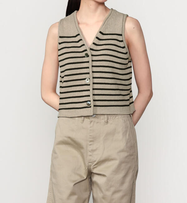  「WALANCE | 2way ペーパーニット ノースリーブトップ WOMEN」|ベスト・ジレ|