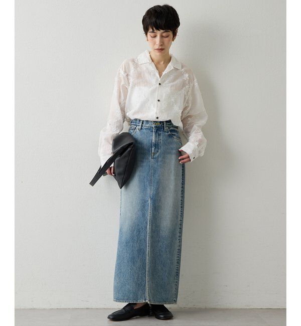  「デニムスリットスカート」|スカート|