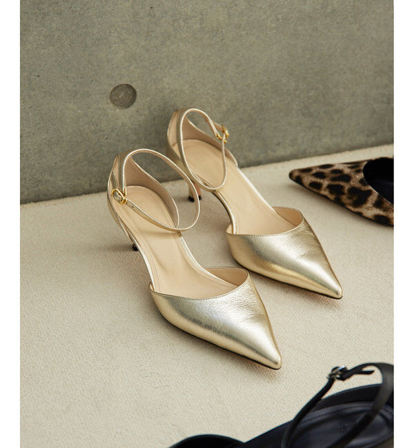 Hoaw.「【Hoaw.】ポインテッドパンプス」|パンプス|ゴールド系
