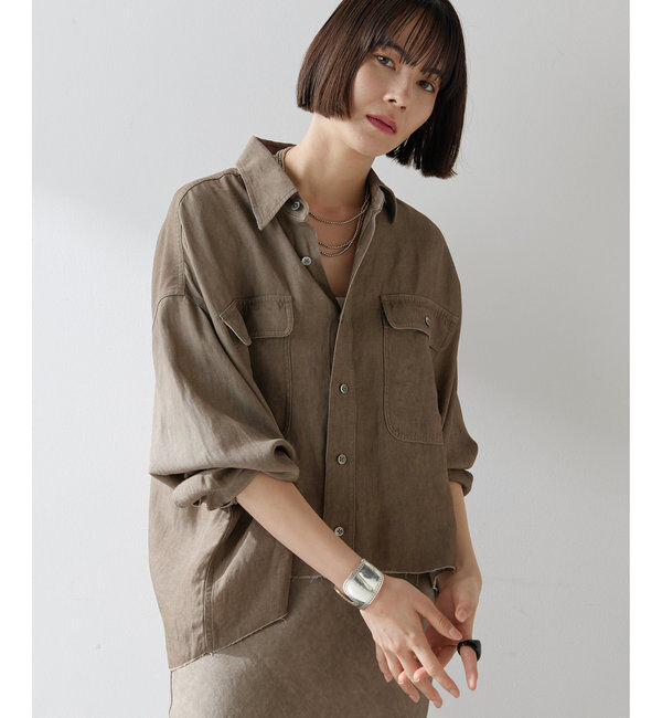  「ツイル顔料染めスクエアシャツ」|シャツ・ブラウス|