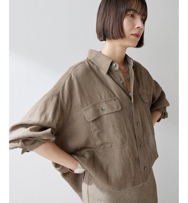  「ツイル顔料染めスクエアシャツ」|シャツ・ブラウス|