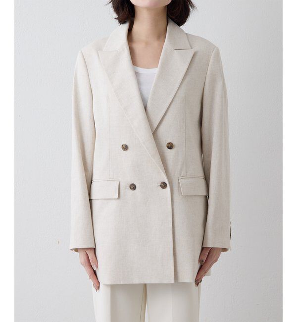 THE PAUSE「【THE PAUSE】コットンリネンダブルジャケット」|テーラードジャケット|
