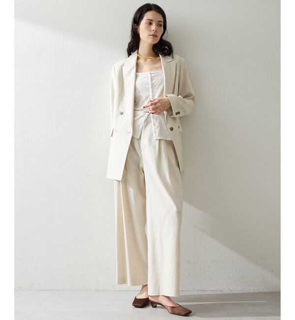 THE PAUSE「【THE PAUSE】コットンリネンダブルジャケット」|テーラードジャケット|
