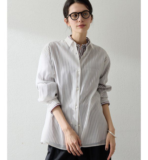 THE PAUSE「【THE PAUSE】シアーオーガンジーシャツ」|シャツ・ブラウス|