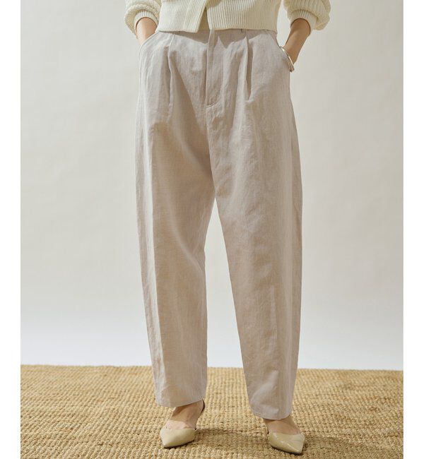 Drawing Numbers「【Drawing Numbers】コットンリネンデニムカーゴパンツ」|チノ|ホワイト