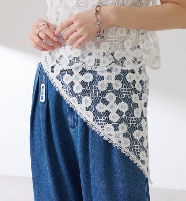  「モチーフレースバブーシュカ」|マフラー|ホワイト