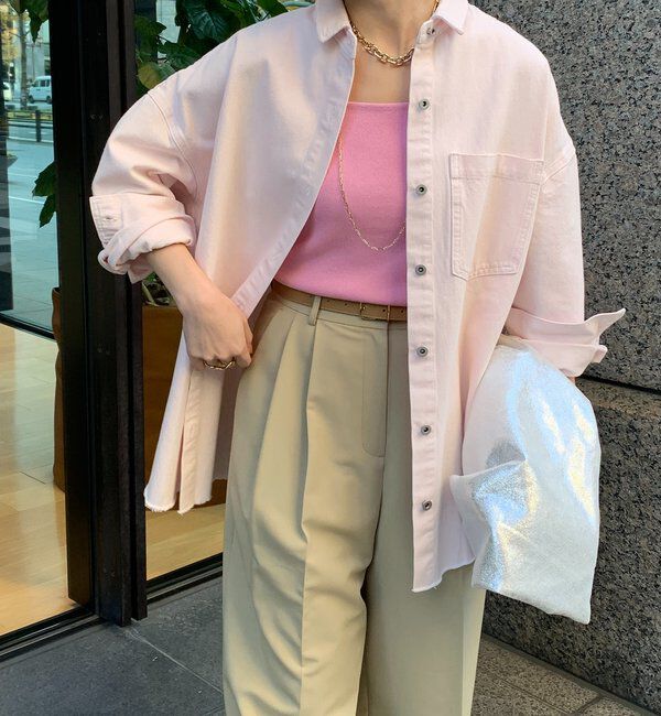  「スクエアニットタンク」|ニット・セーター|ピンクその他2