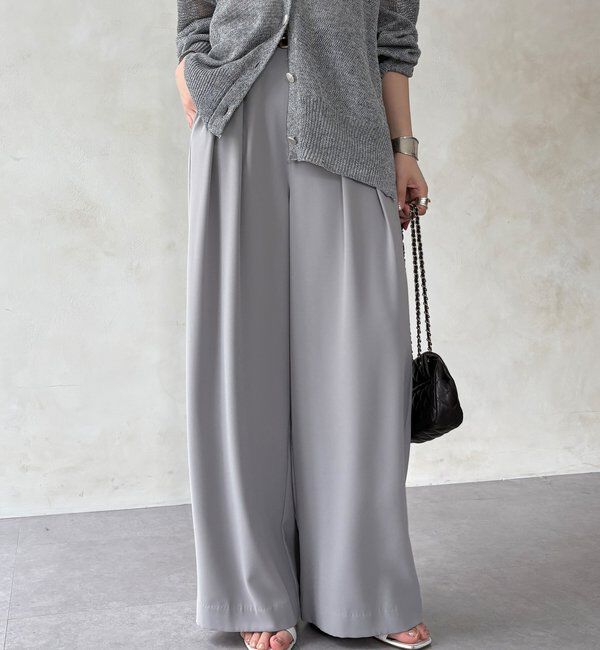  「【累計販売数3万枚突破/21色4サイズ展開！】タックワイドパンツ」|チノ|