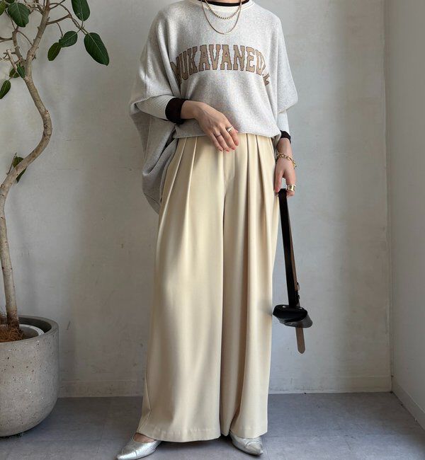  「【累計販売数3万枚突破/21色4サイズ展開！】タックワイドパンツ」|チノ|