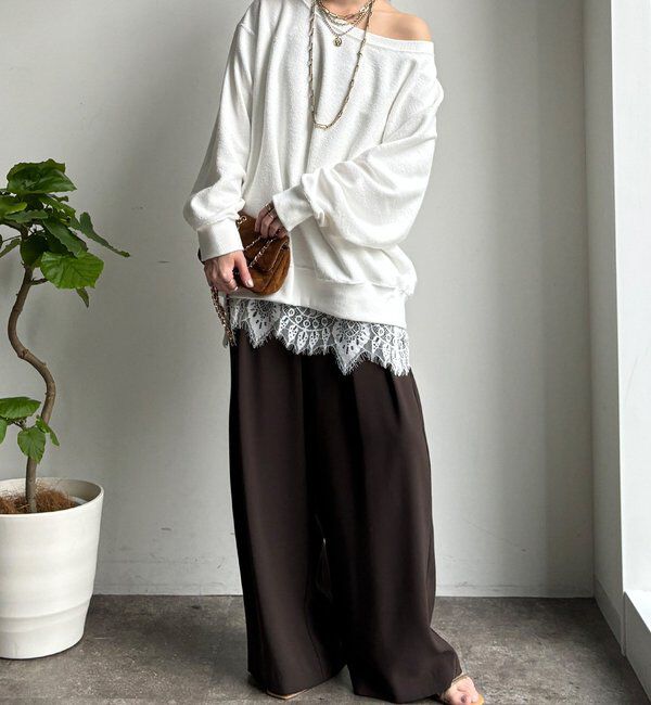  「【累計販売数3万枚突破/21色4サイズ展開！】タックワイドパンツ」|チノ|