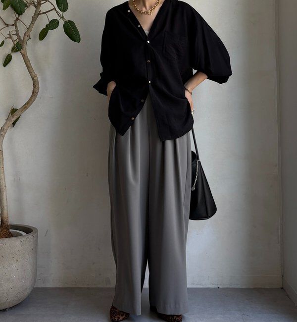  「【累計販売数3万枚突破/21色4サイズ展開！】タックワイドパンツ」|チノ|