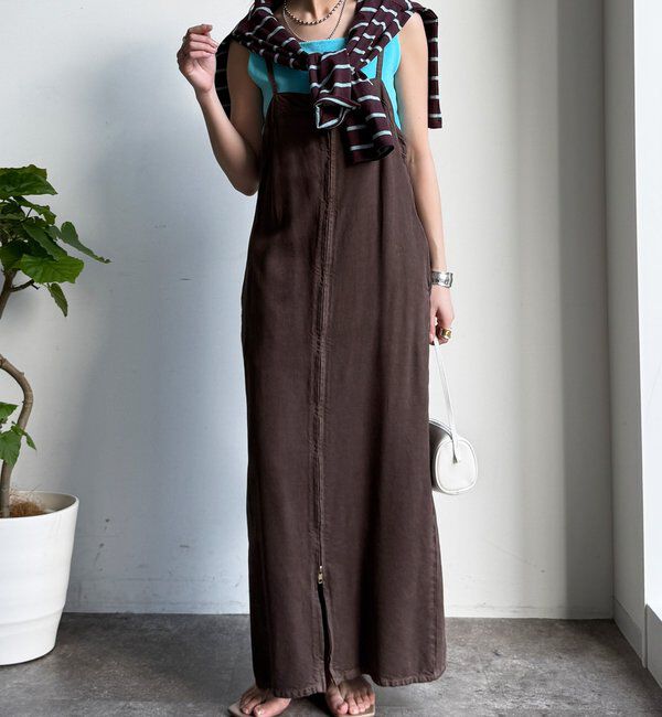  「リヨセルデニムジャンスカ」|ワンピース|ブラウン