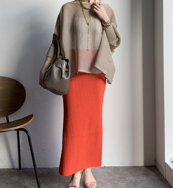  「ストローヤーンポンチョニット」|ニット・セーター|