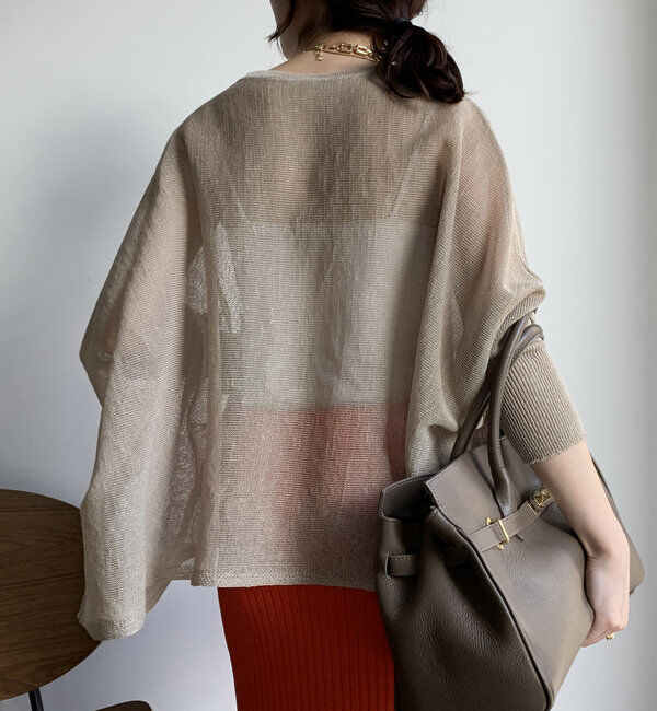  「ストローヤーンポンチョニット」|ニット・セーター|