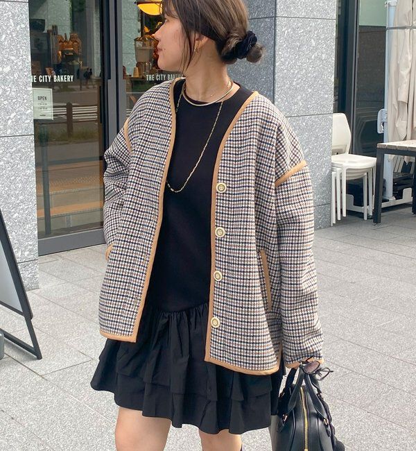  「【インフルエンサー SAKURA企画】チェックハーフコート」|その他|