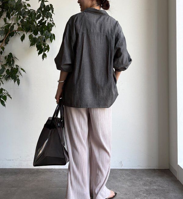  「【WEB限定】ランダムリブワイドパンツ」|チノ|