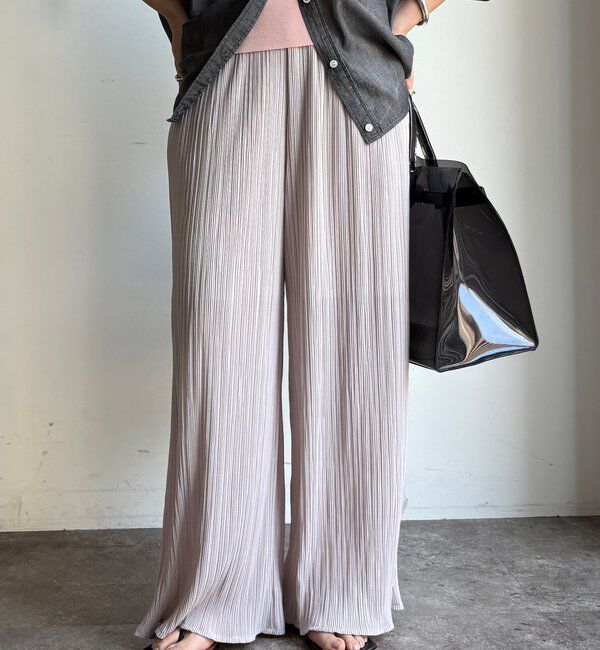  「【WEB限定】ランダムリブワイドパンツ」|チノ|