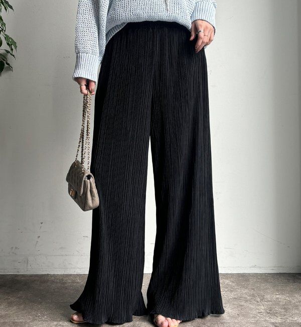  「【WEB限定】ランダムリブワイドパンツ」|チノ|