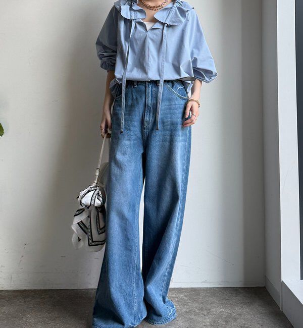  「ダブルフリルカラーブラウス」|シャツ・ブラウス|