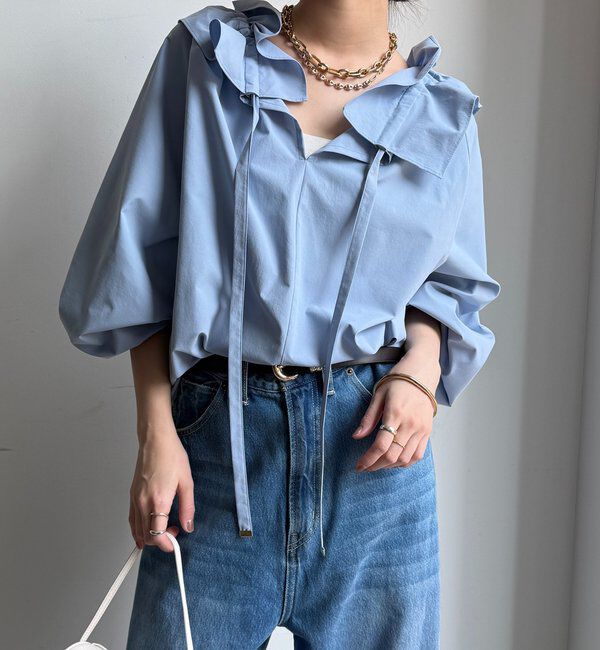  「ダブルフリルカラーブラウス」|シャツ・ブラウス|